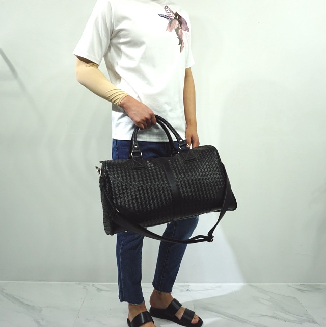 Travel Luggage Boston Weave Bag Unisex Natural Cla