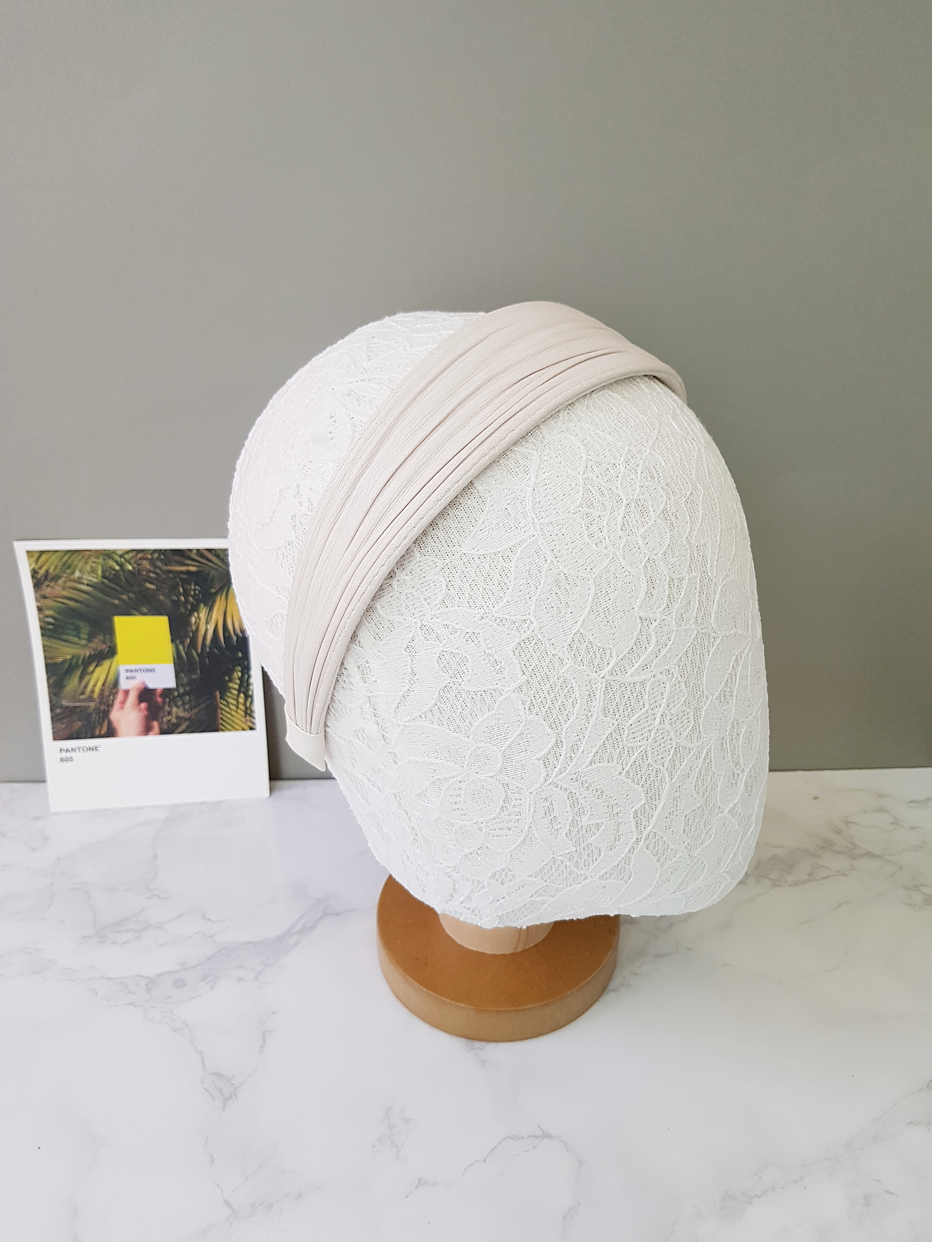 Leather Daily Hair Band Headband Wide wide solid p