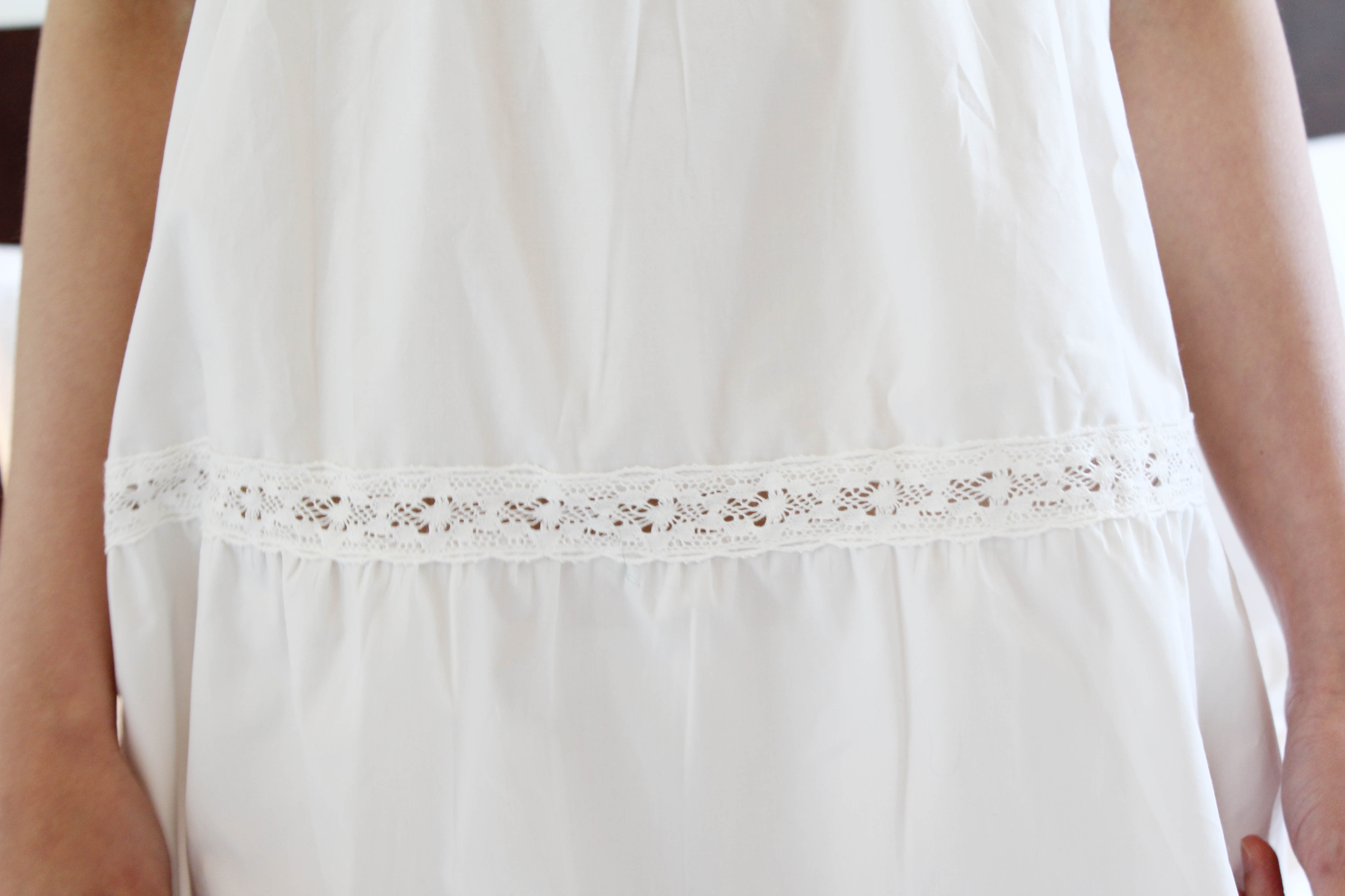 New Pure White Pajamas Long Dress Women's Pajam
