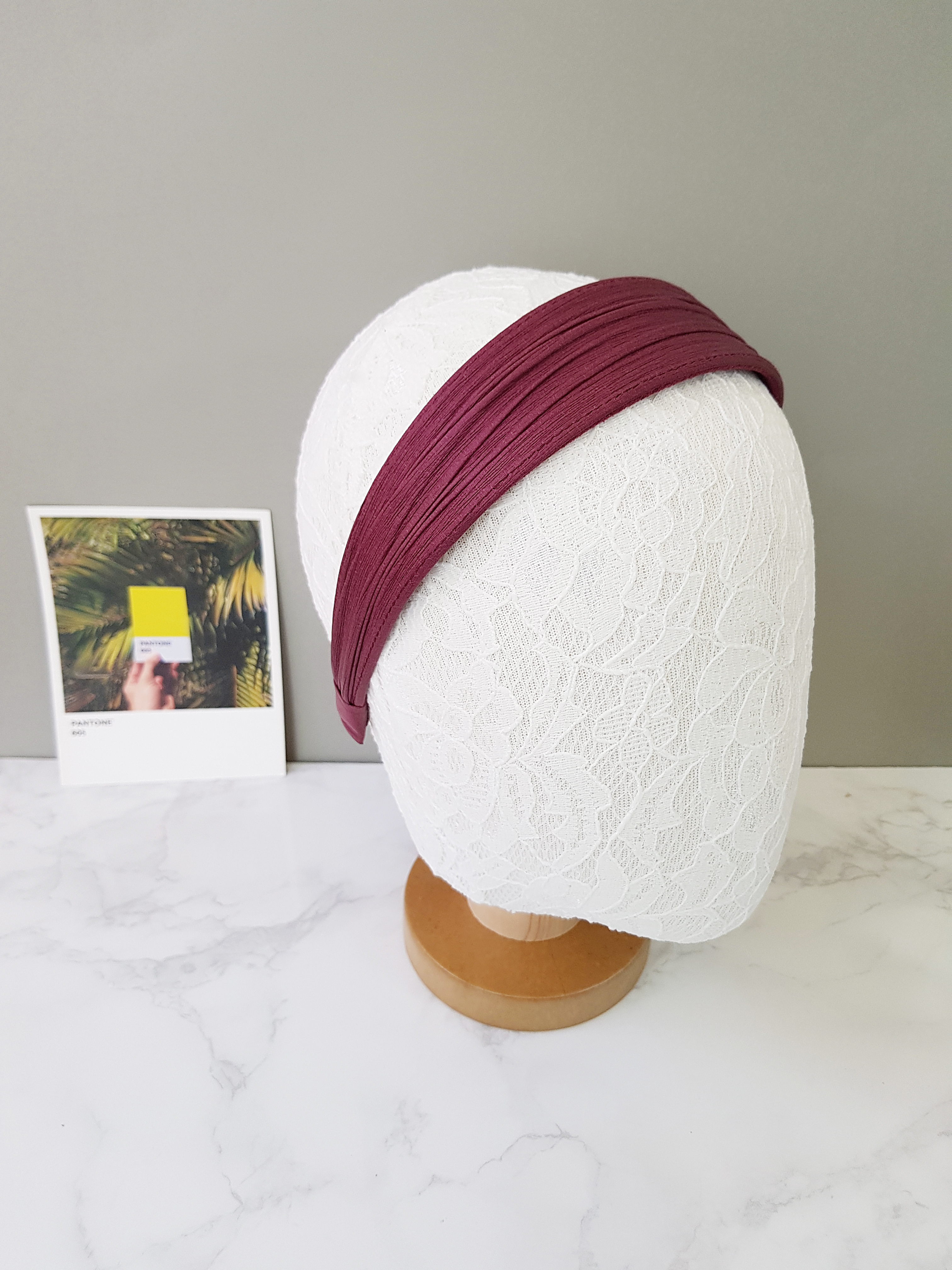 Leather Daily Hair Band Headband Wide wide solid p