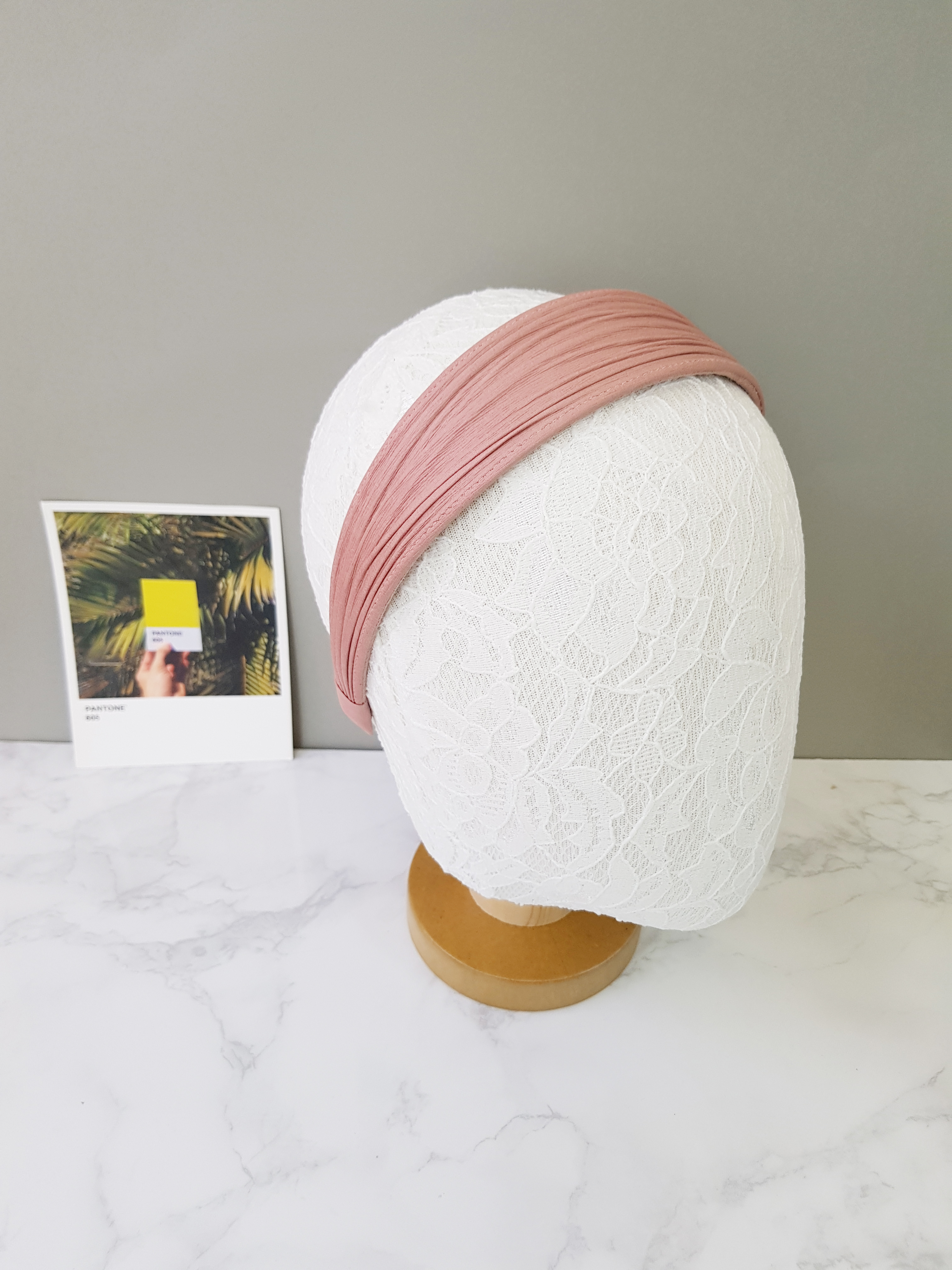 Leather Daily Hair Band Headband Wide wide solid p