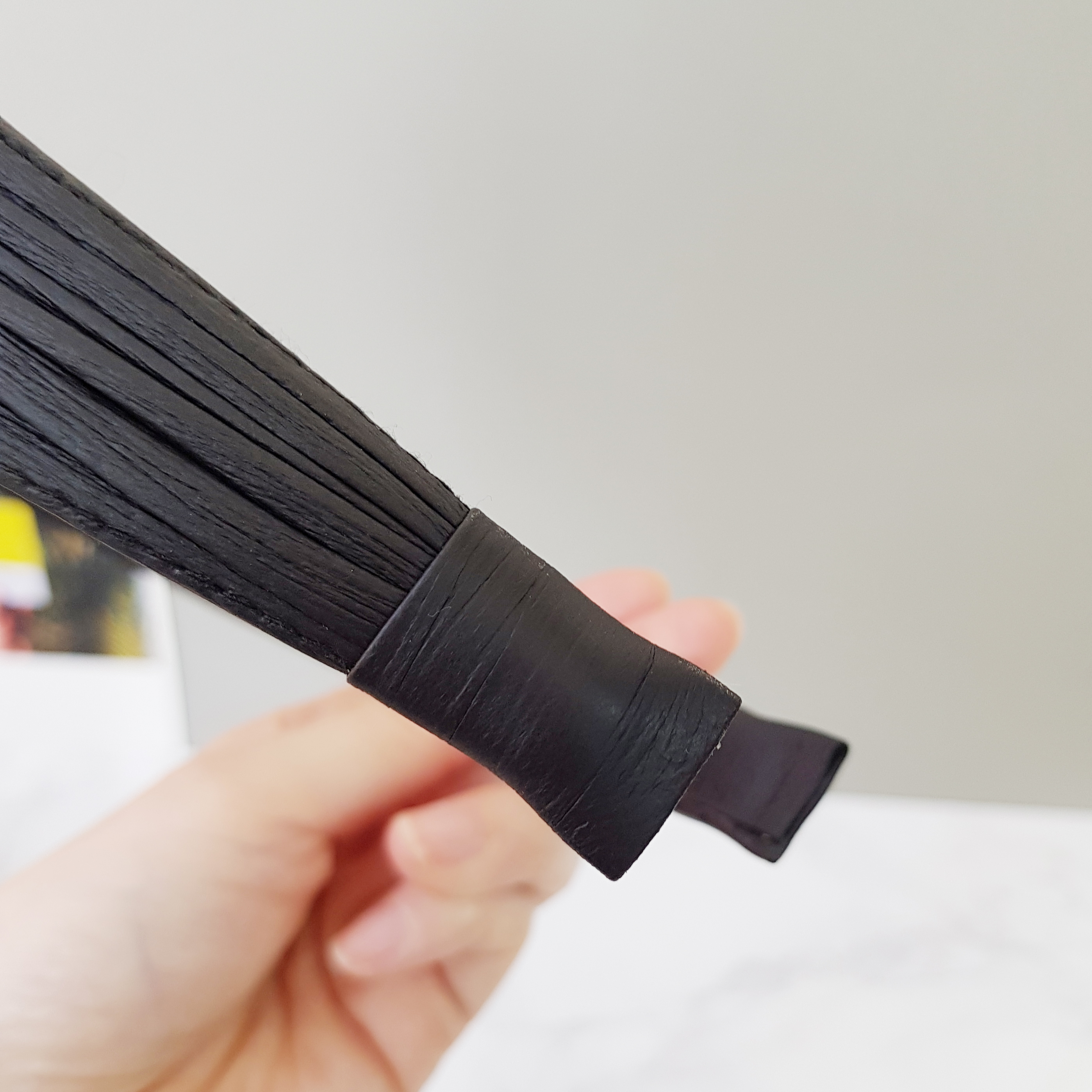 Leather Daily Hair Band Headband Wide wide solid p