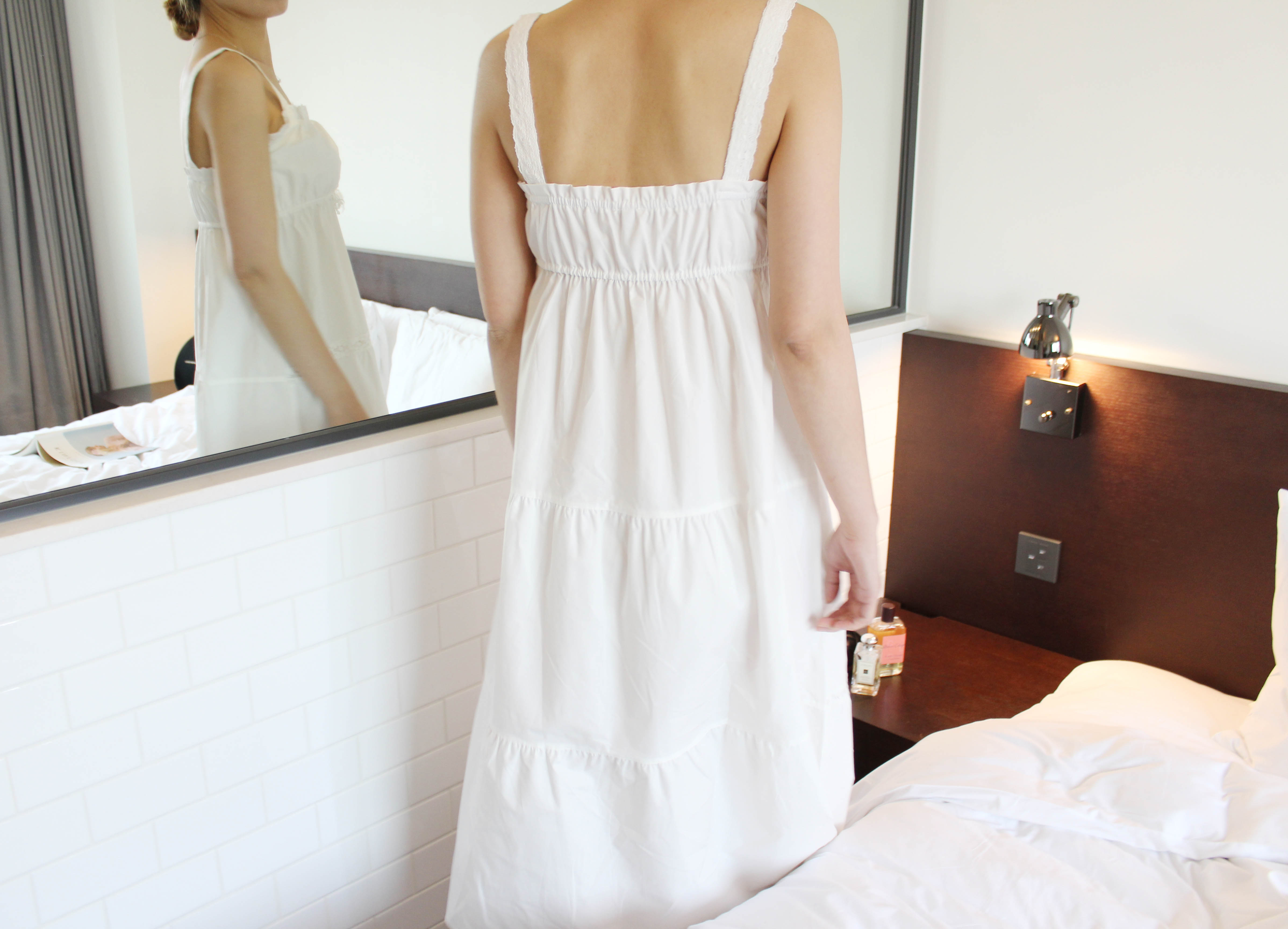 New Pure White Pajamas Long Dress Women's Pajam