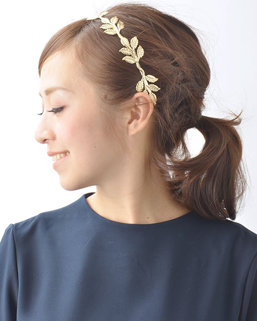 Unique Antique Gold Metal Leaf Hair Band 2 Colors 