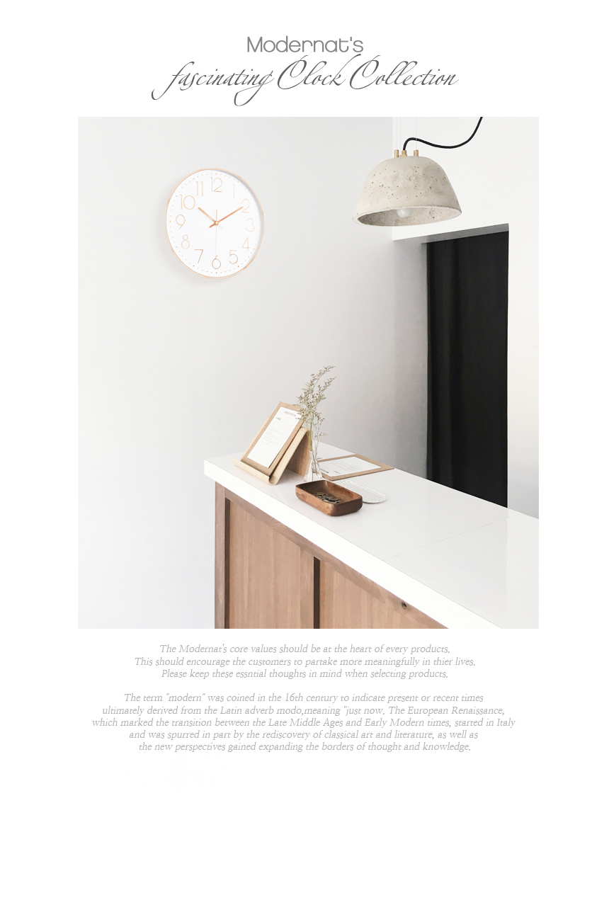 Metallic rose gold quieter wall clock 2 style inte