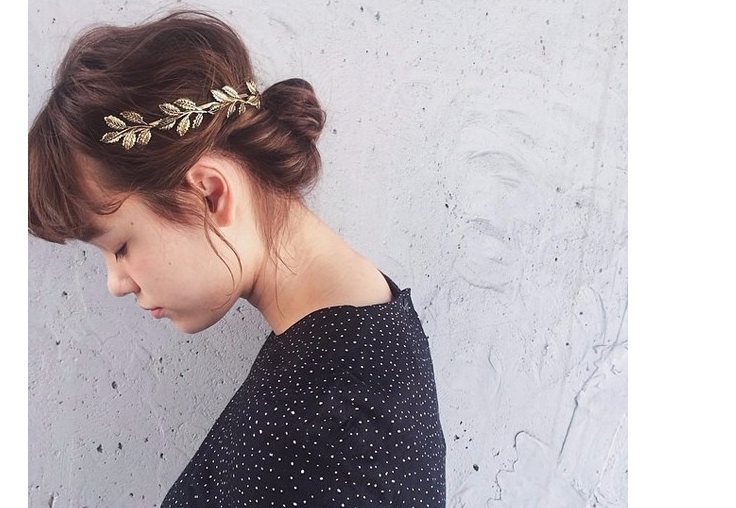 Unique Antique Gold Metal Leaf Hair Band 2 Colors 