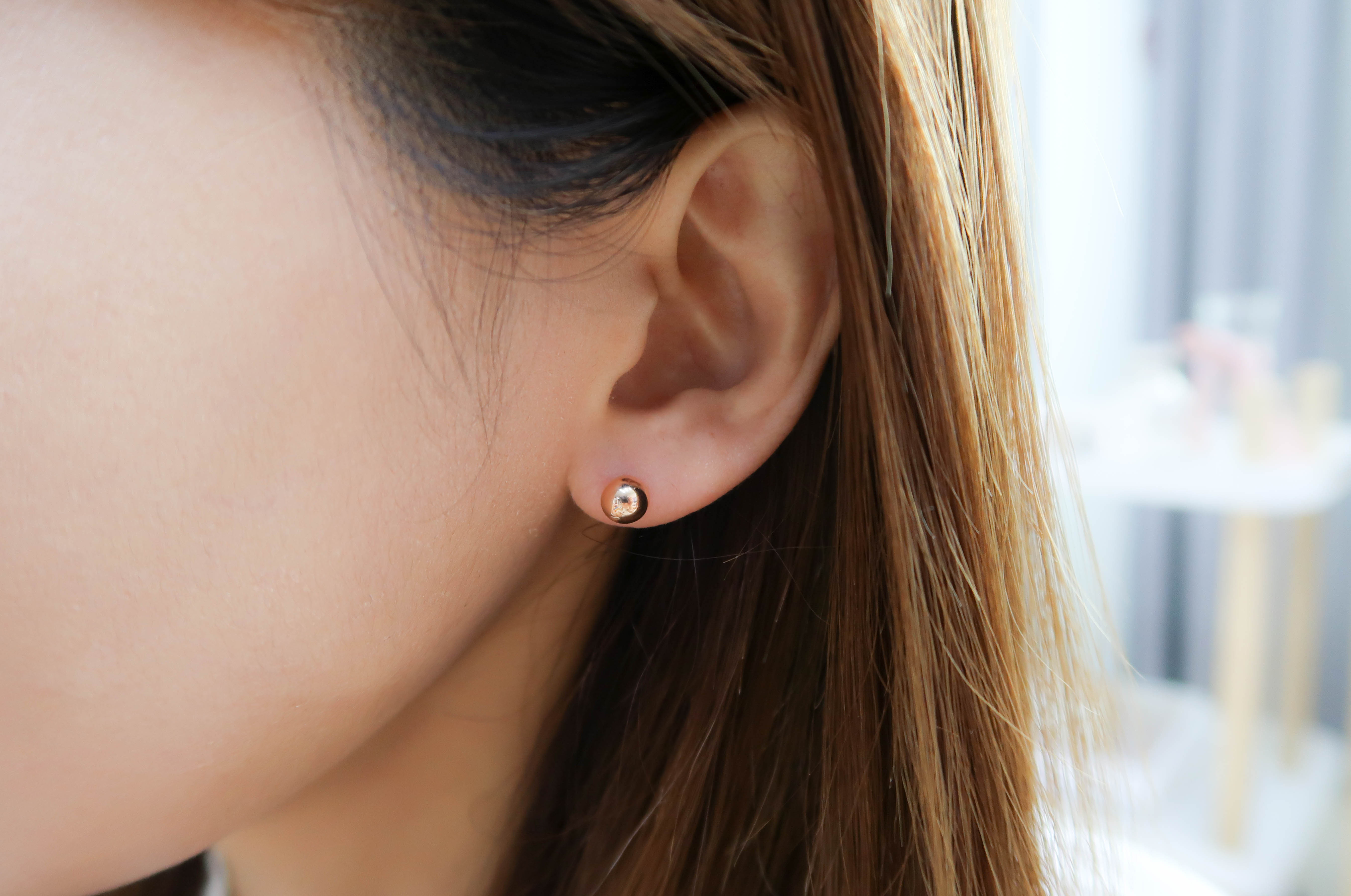 Pink Yellow Plump Ball Earring Store 14k Gold Acce