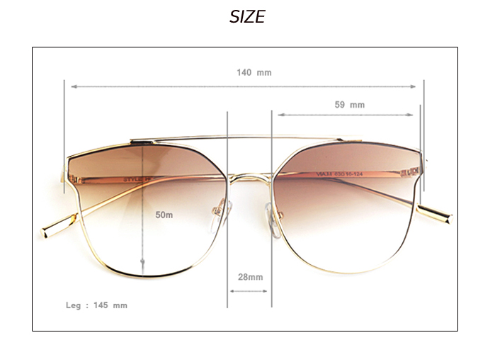 VIA.M Women Tinted Sunglasses Metal, 2color Boeing