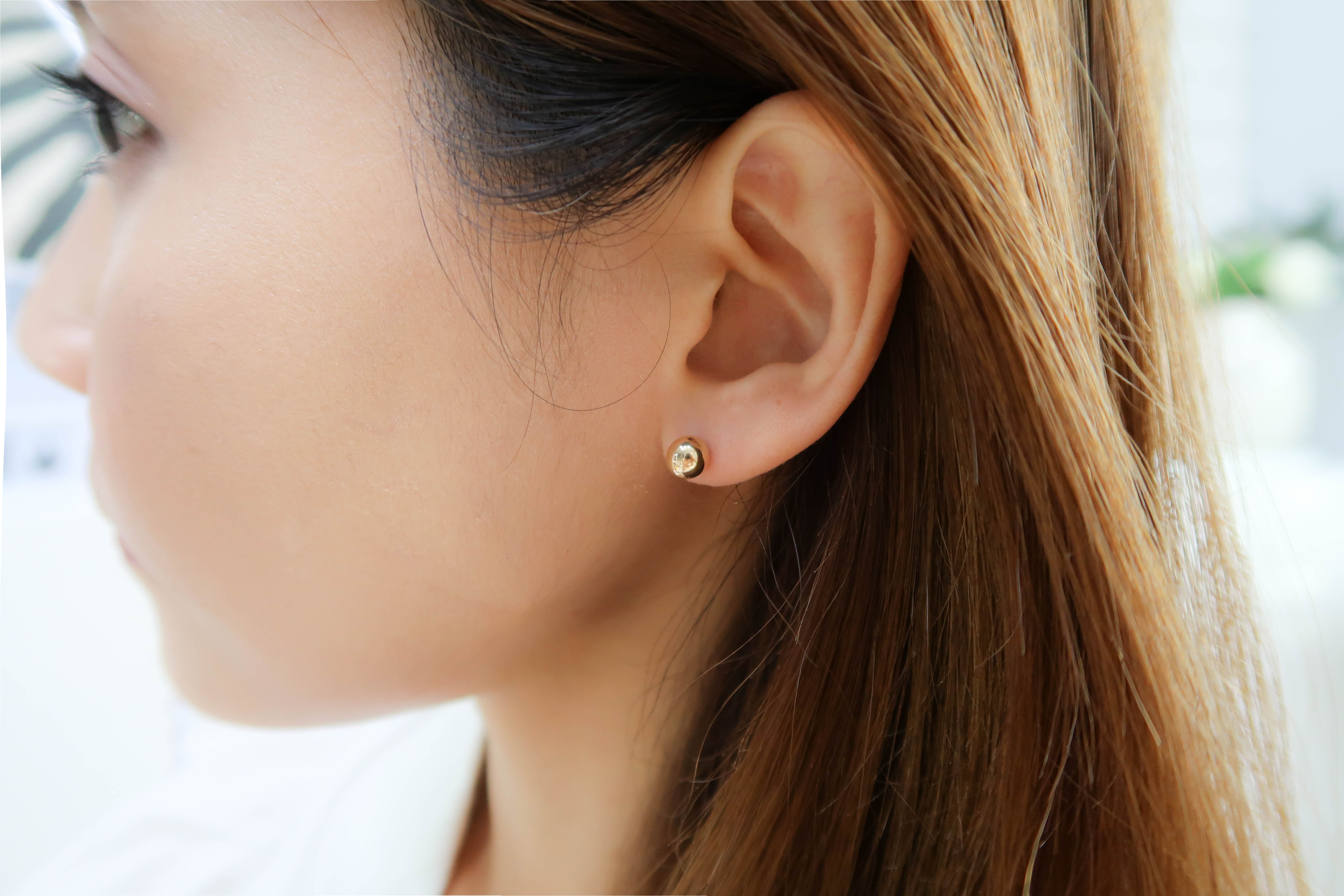 Pink Yellow Plump Ball Earring Store 14k Gold Acce