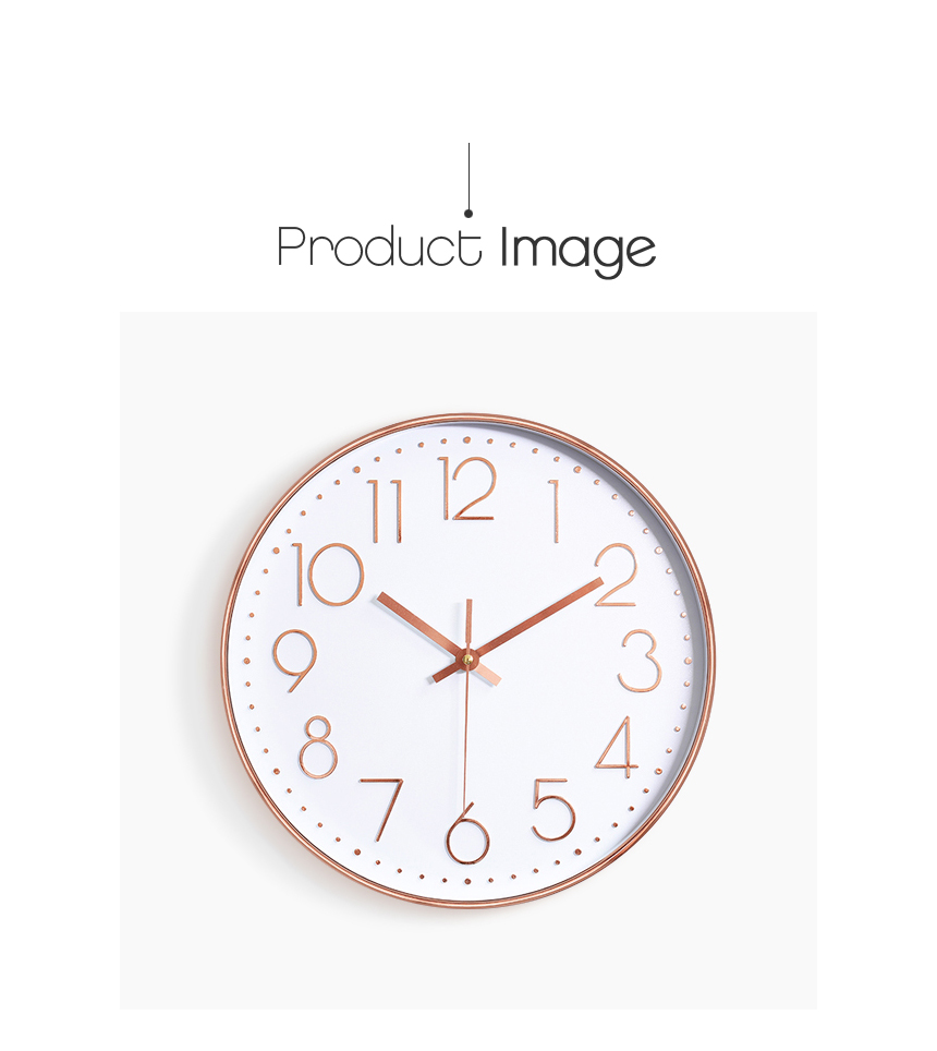 Metallic rose gold quieter wall clock 2 style inte