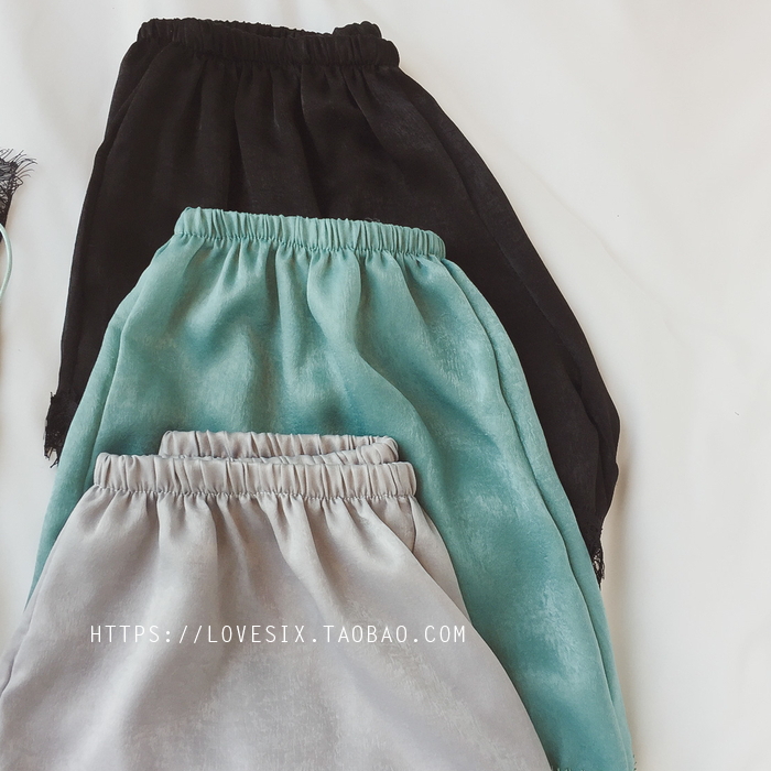 Slim set of cool satin Big size sleepwear S ~ XXXL