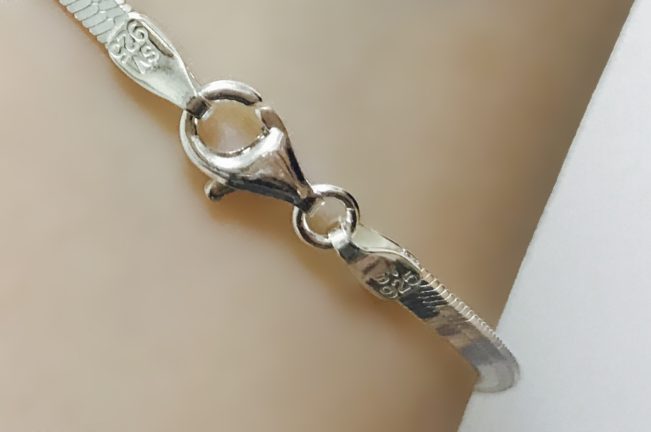 New Inaiz Silver Snake Snake Snake Ankle 2mm 925 9