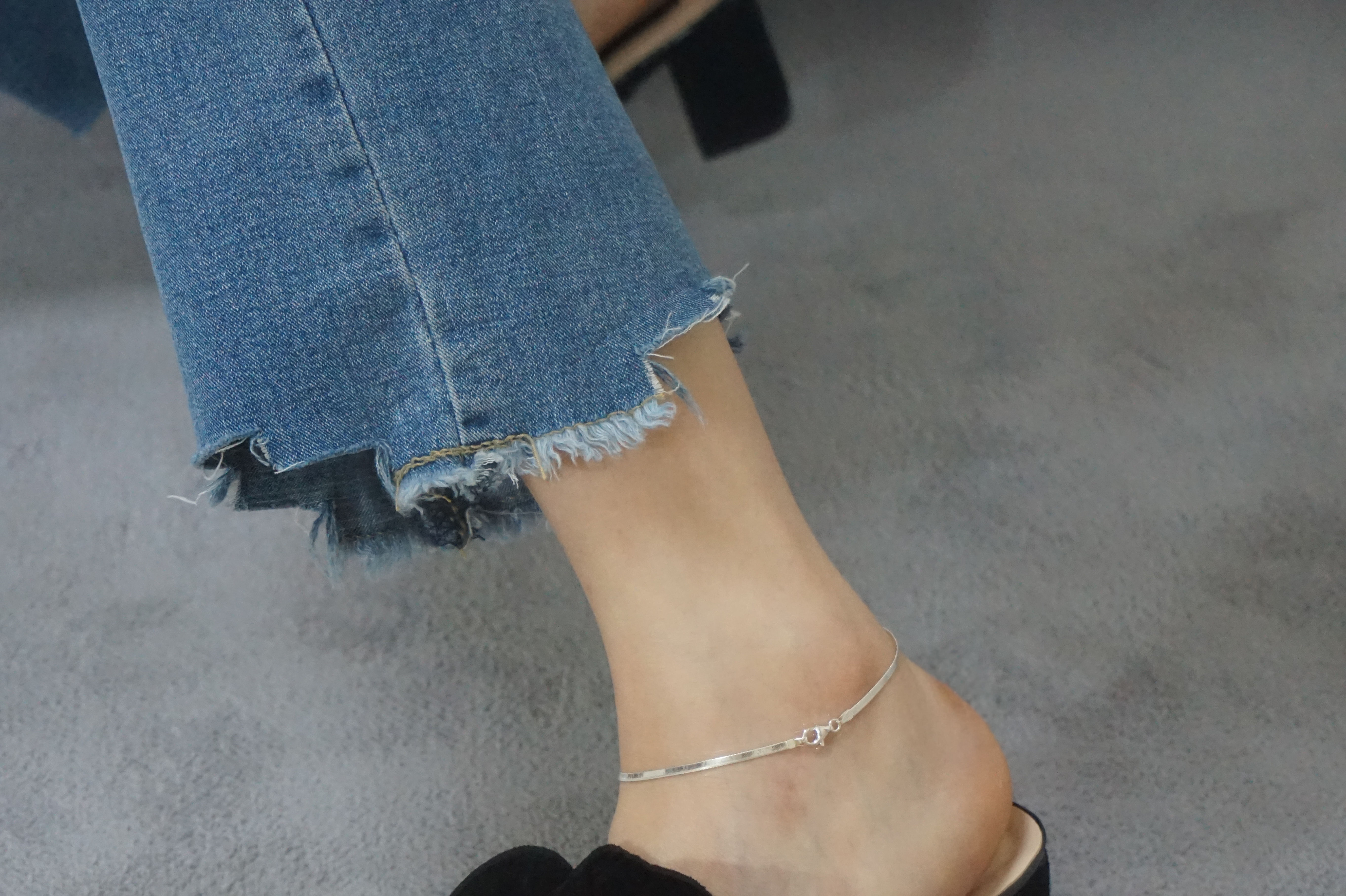 New Inaiz Silver Snake Snake Snake Ankle 2mm 925 9