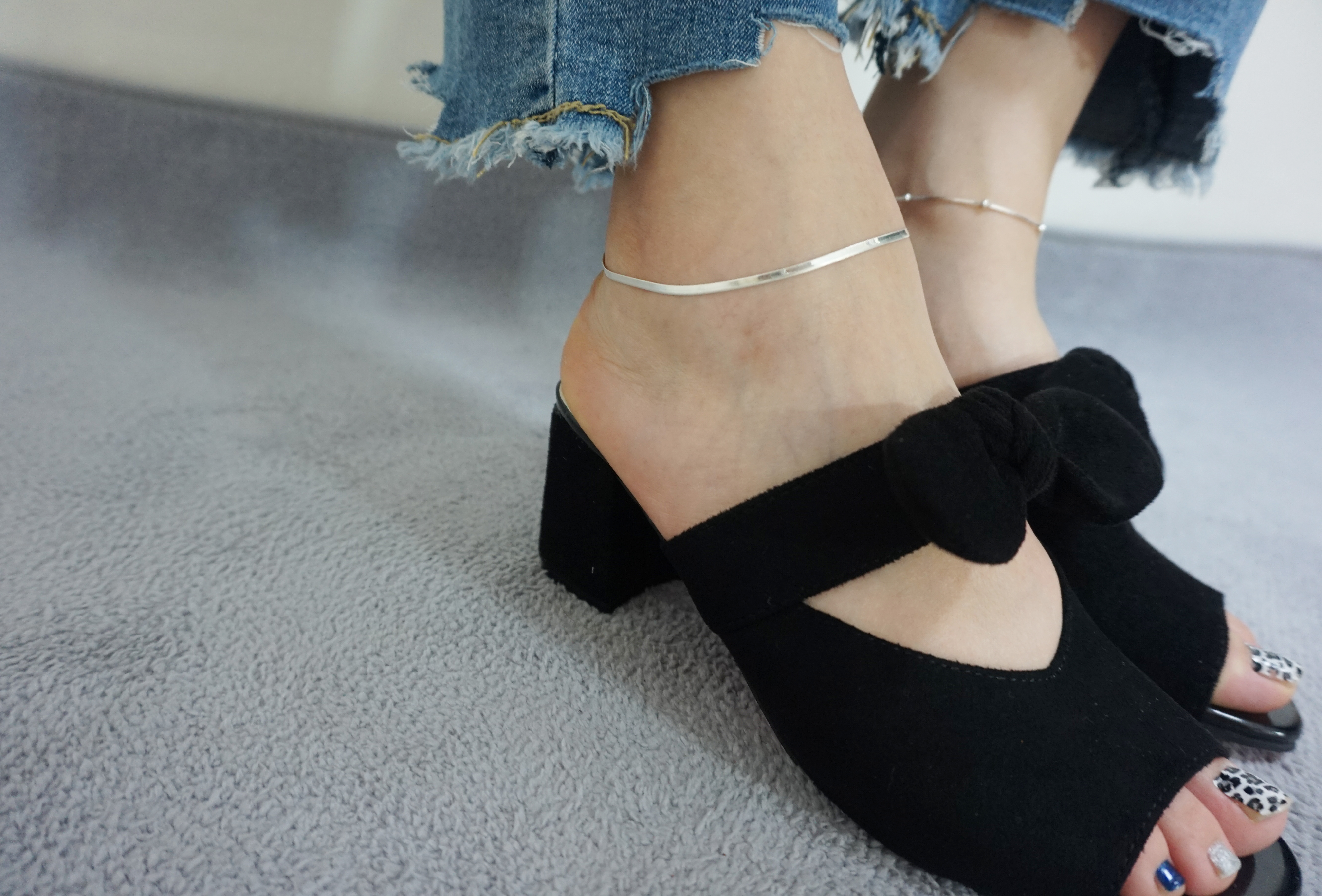 New Inaiz Silver Snake Snake Snake Ankle 2mm 925 9