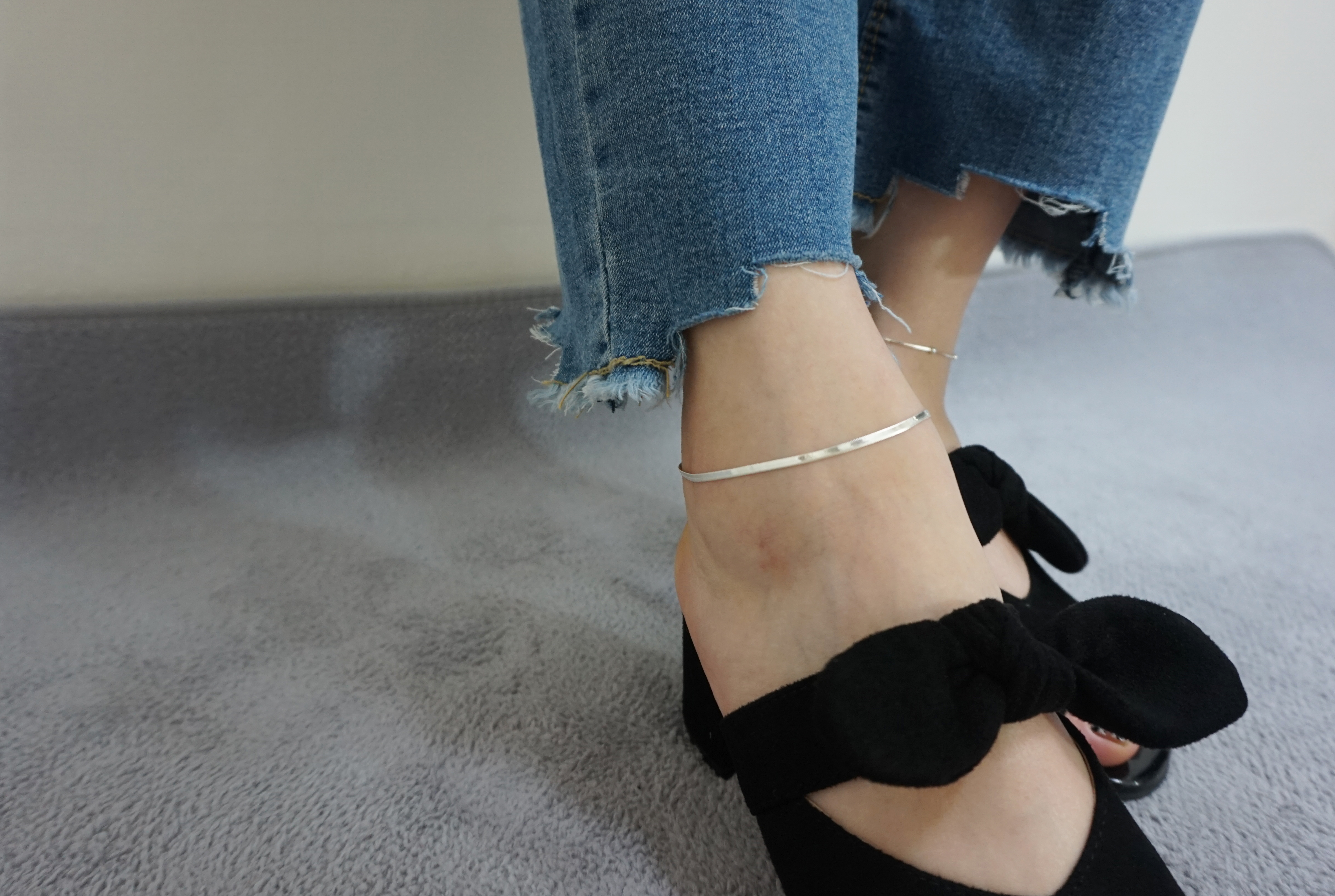 New Inaiz Silver Snake Snake Snake Ankle 2mm 925 9