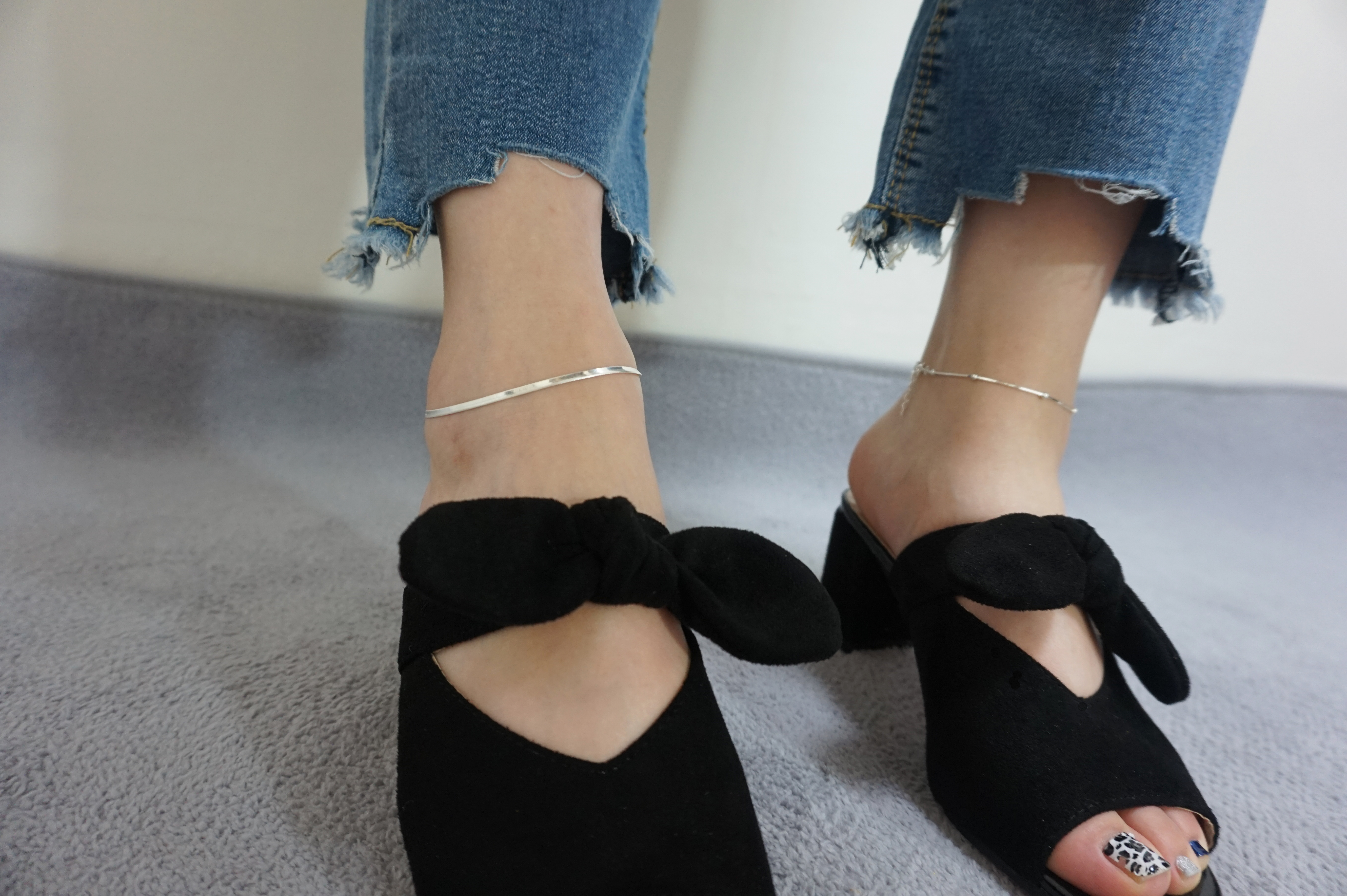 New Inaiz Silver Snake Snake Snake Ankle 2mm 925 9