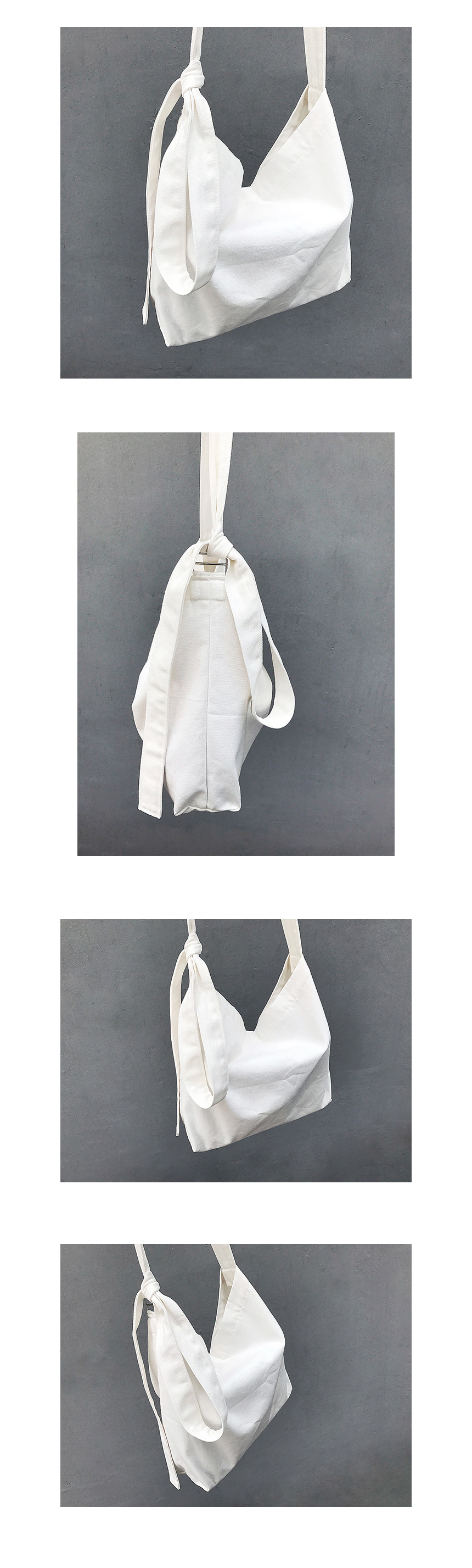 NEW ECO BAG Canvas Ribbon Eco-back White Cross Col