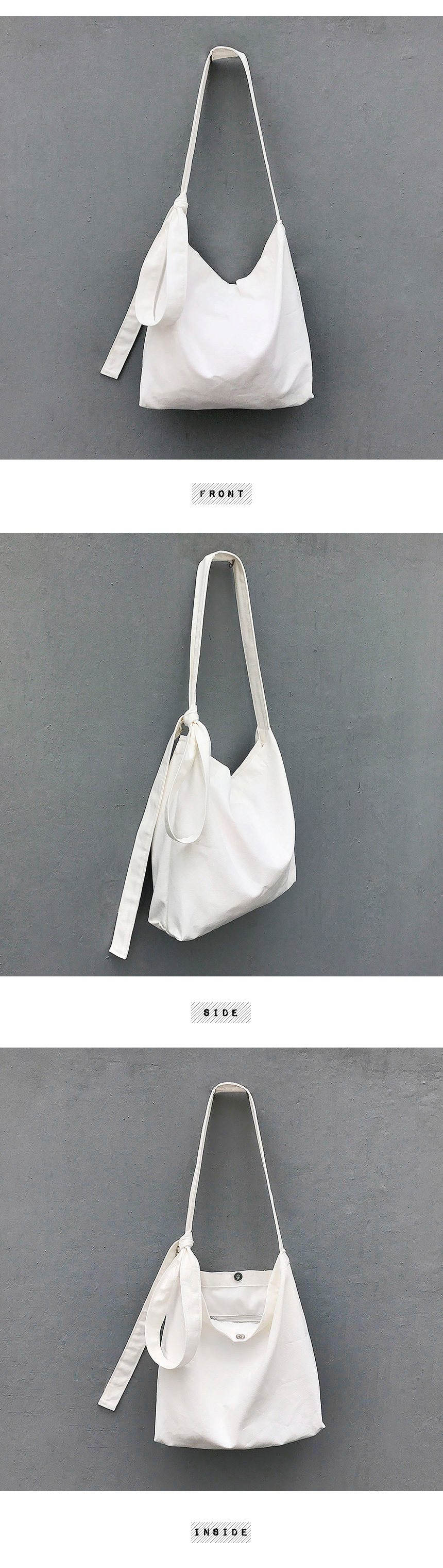 NEW ECO BAG Canvas Ribbon Eco-back White Cross Col