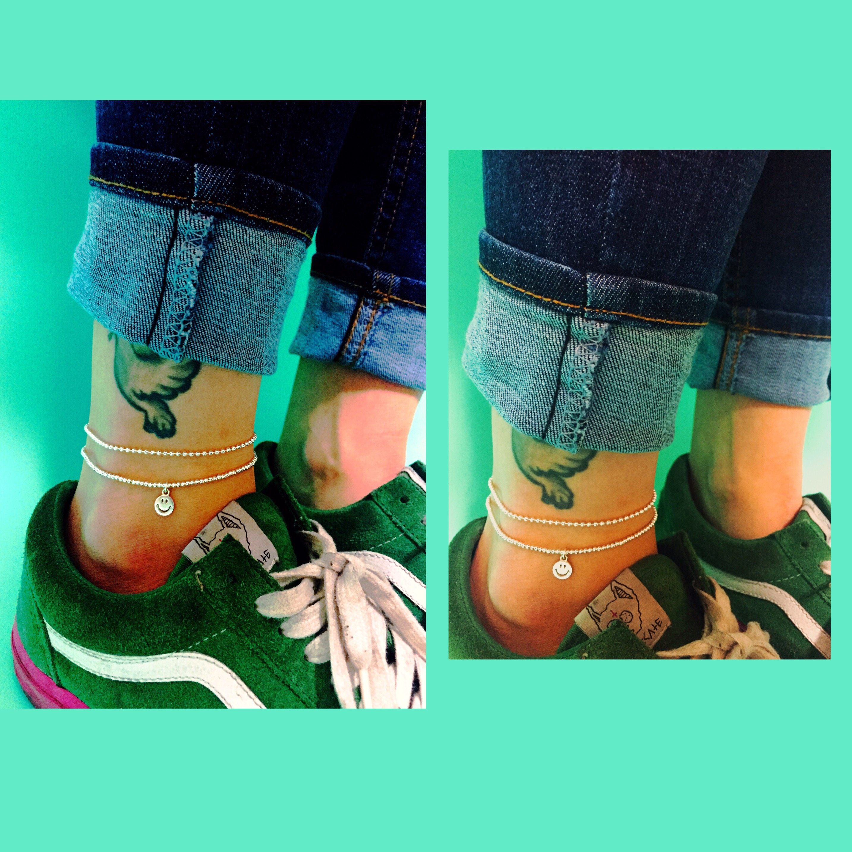 Silver Anklet 925 Accessory Jewelry Silver Smiley