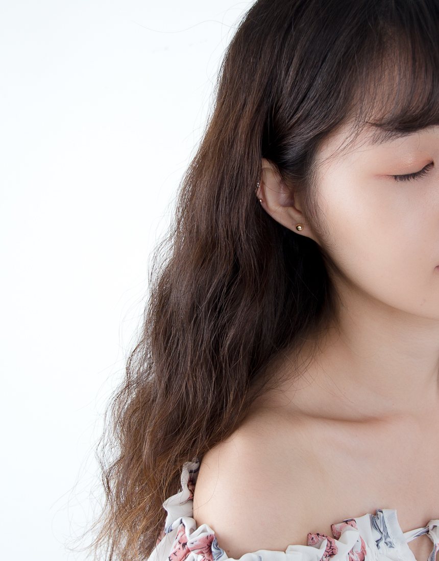 Simple earrings 14K per day 14K 14K daily 14K gold