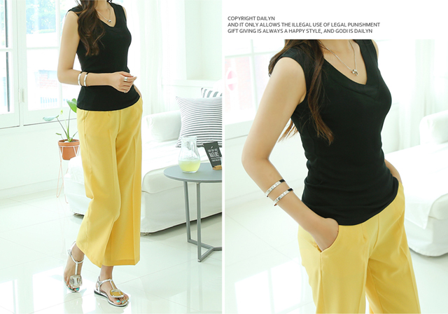 Nominal Style V-Neck Sleeveless T-shirt Women's