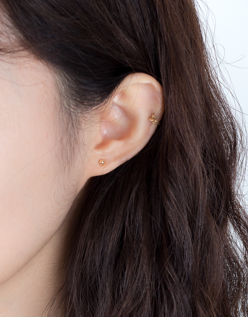 Simple earrings 14K per day 14K 14K daily 14K gold