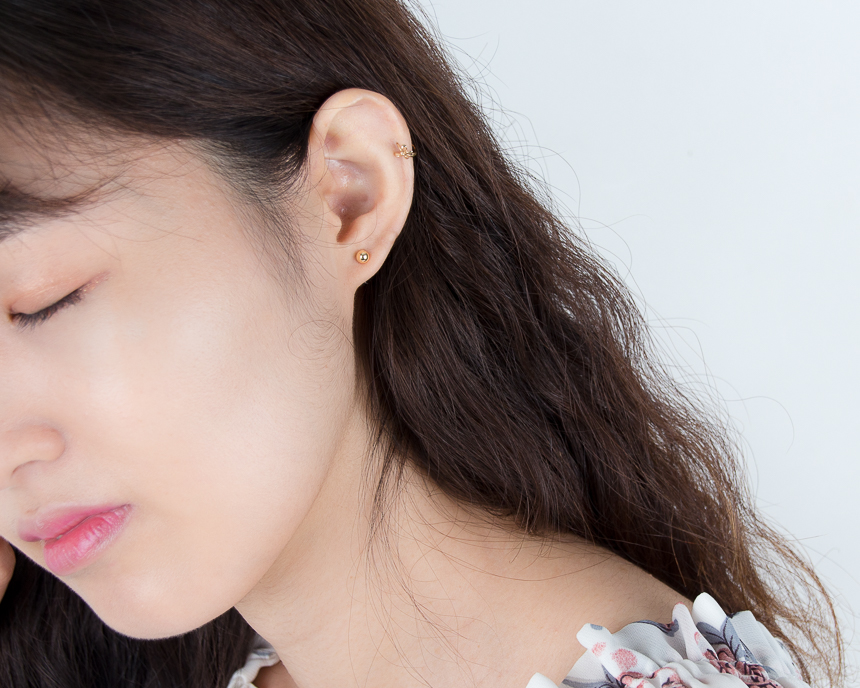 Simple earrings 14K per day 14K 14K daily 14K gold