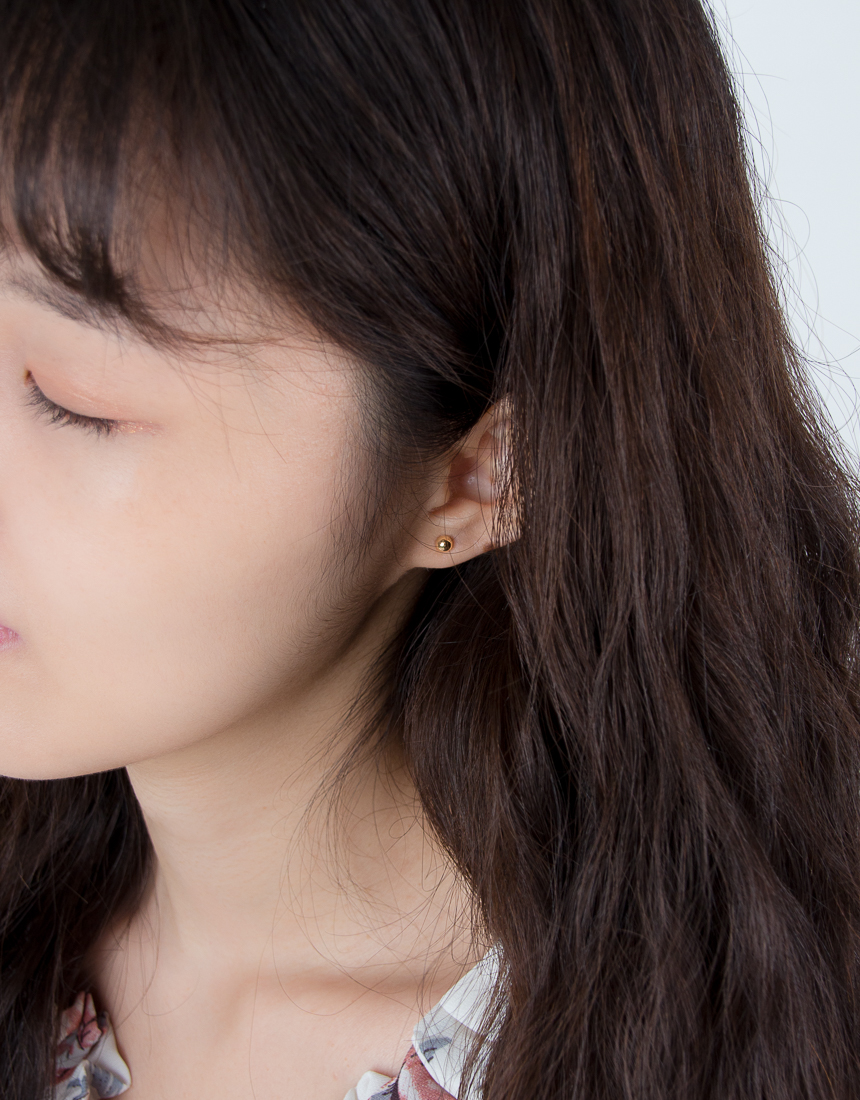 Simple earrings 14K per day 14K 14K daily 14K gold