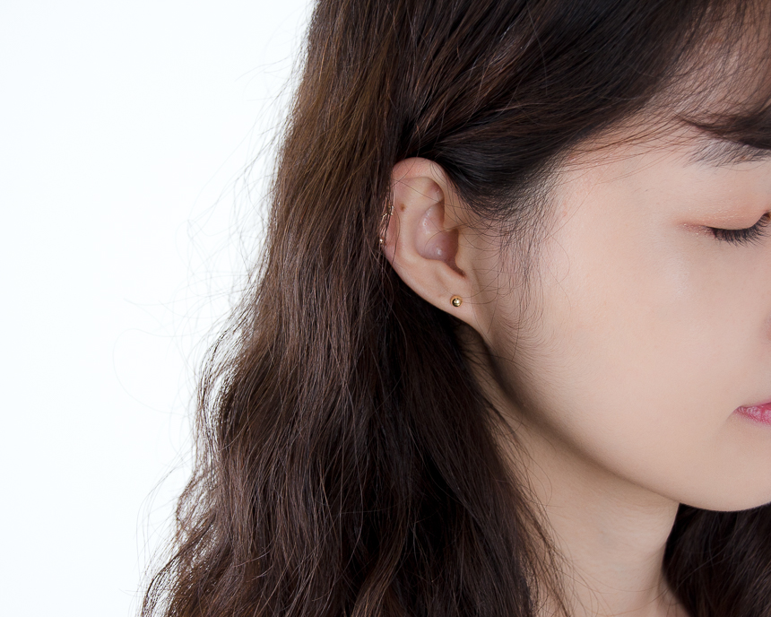 Simple earrings 14K per day 14K 14K daily 14K gold