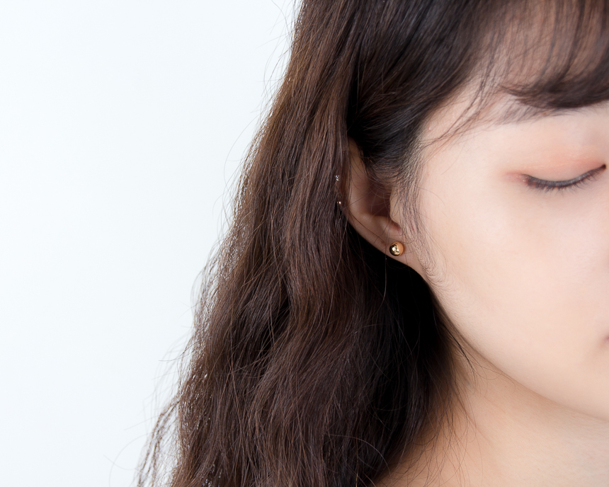 Simple earrings 14K per day 14K 14K daily 14K gold