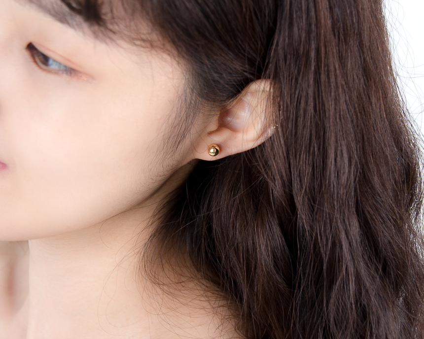 Simple earrings 14K per day 14K 14K daily 14K gold