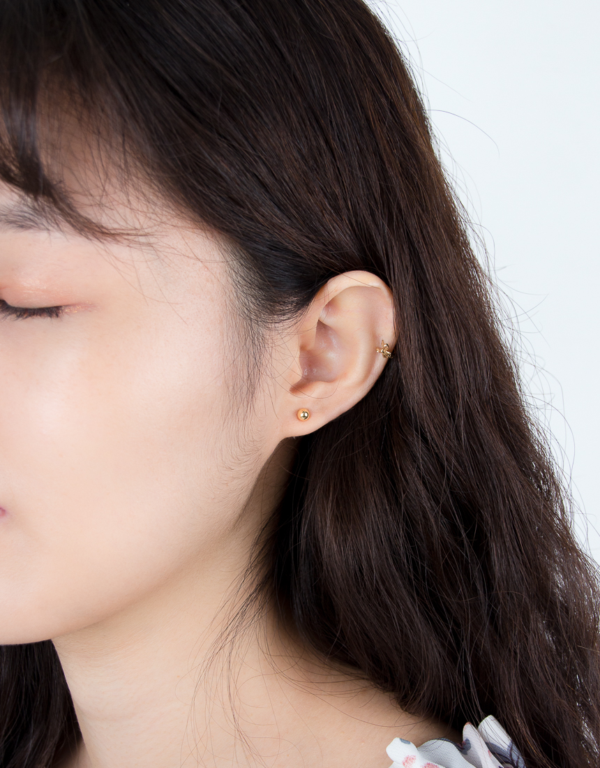 Simple earrings 14K per day 14K 14K daily 14K gold