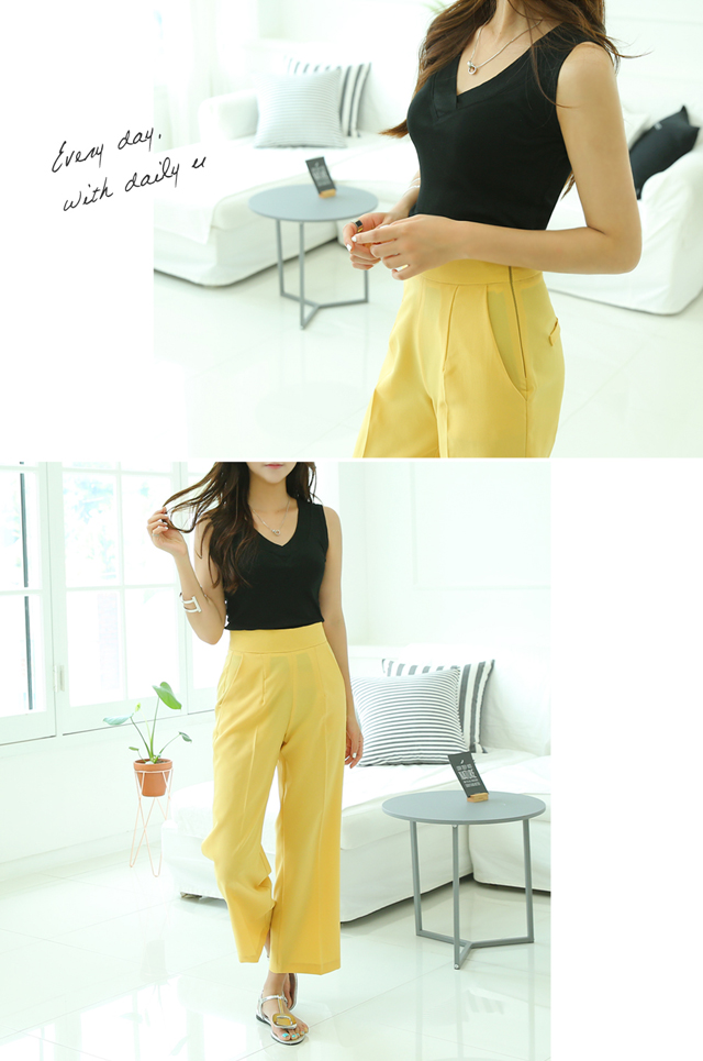 Nominal Style V-Neck Sleeveless T-shirt Women's