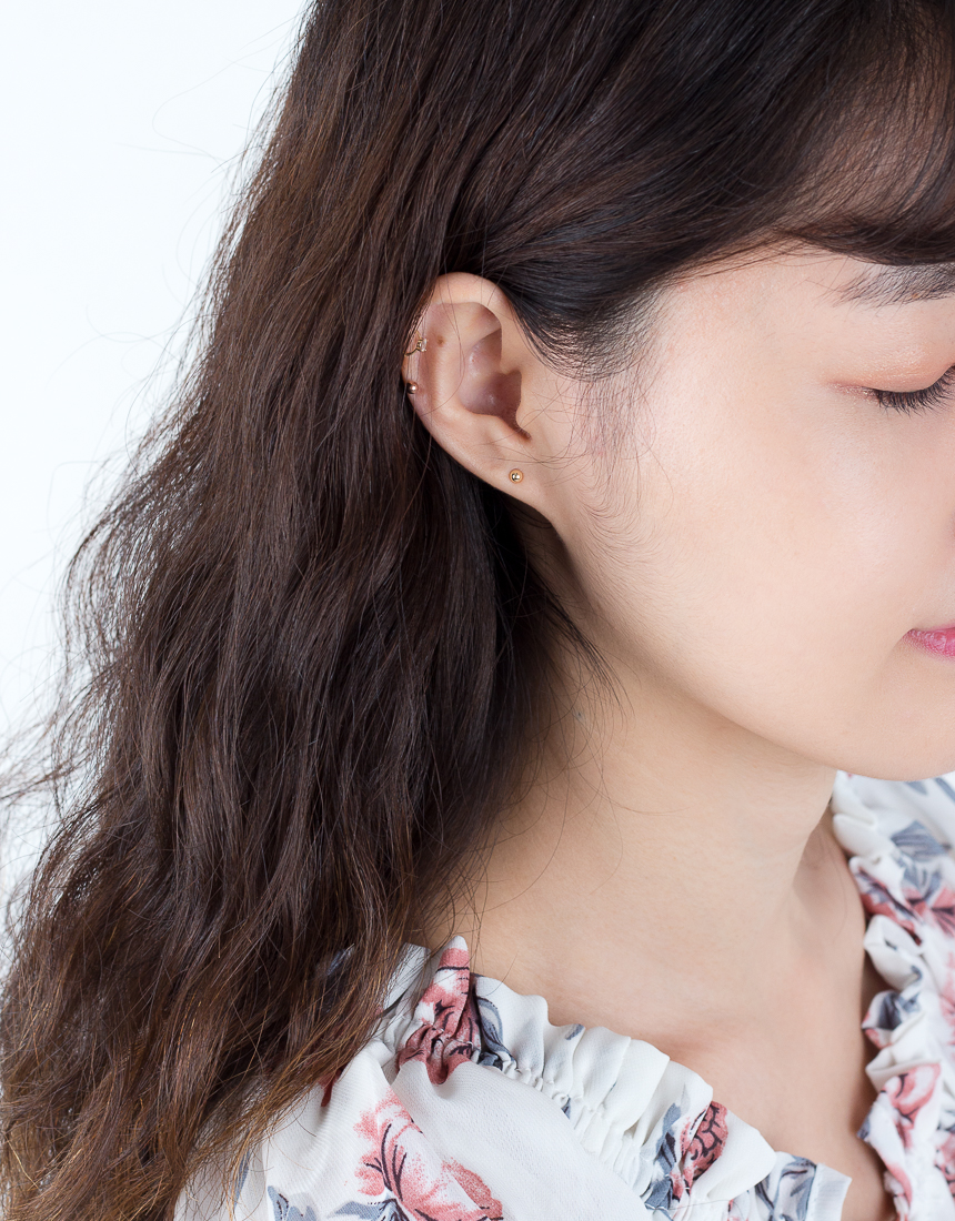 Simple earrings 14K per day 14K 14K daily 14K gold