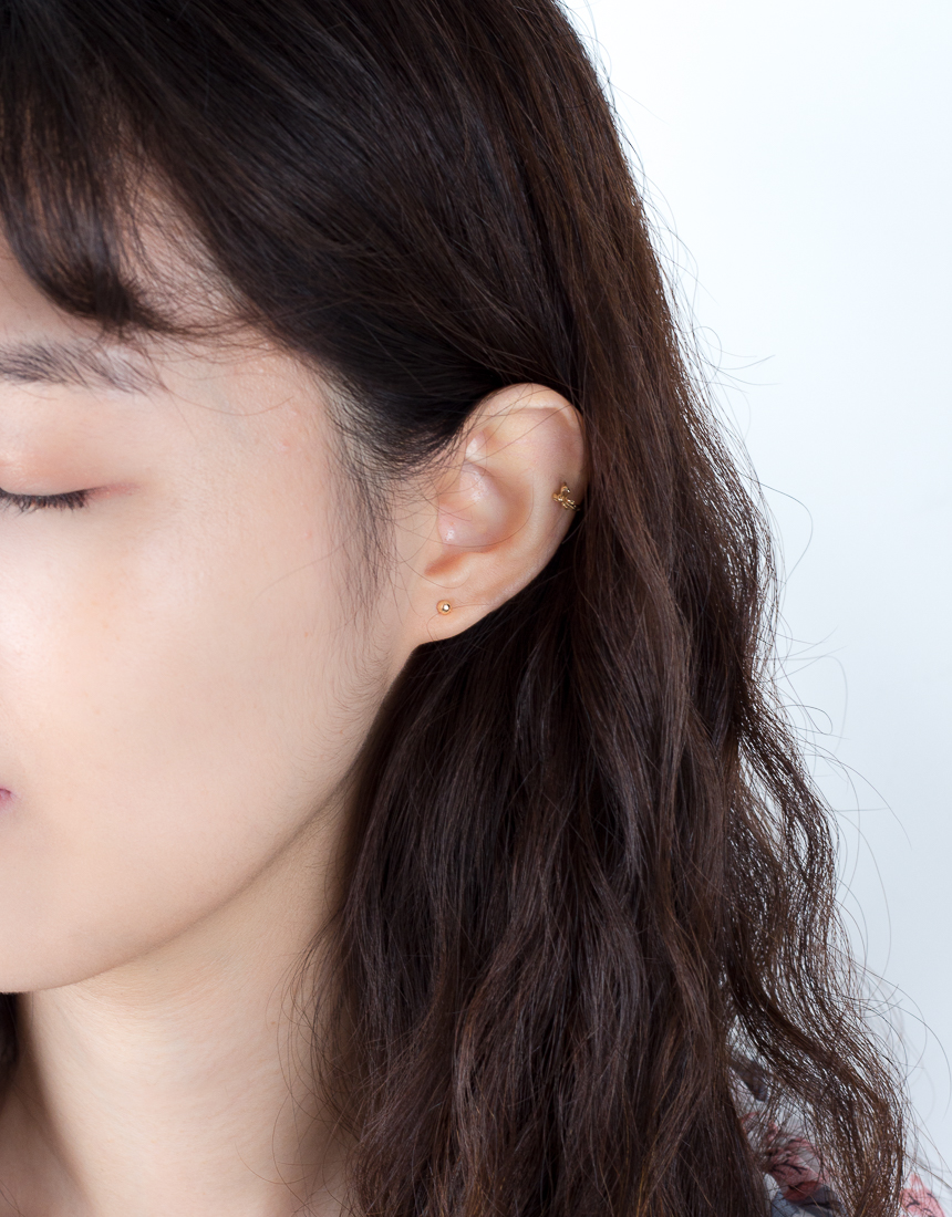 Simple earrings 14K per day 14K 14K daily 14K gold