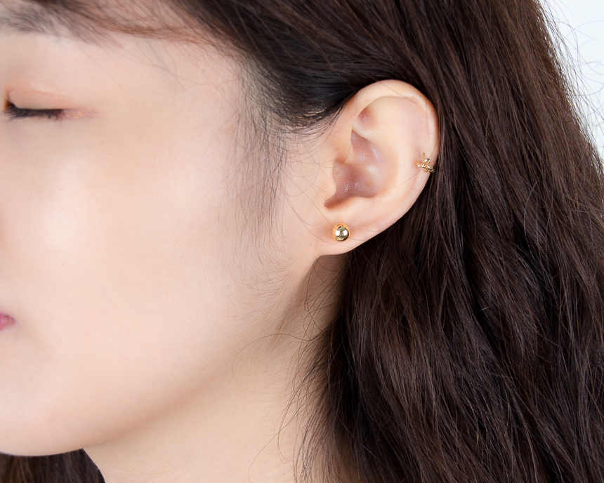 Simple earrings 14K per day 14K 14K daily 14K gold
