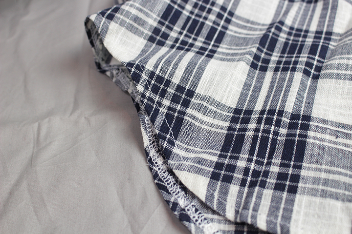 Women Blouses Ivory Linen Check Southern Ladies Sh