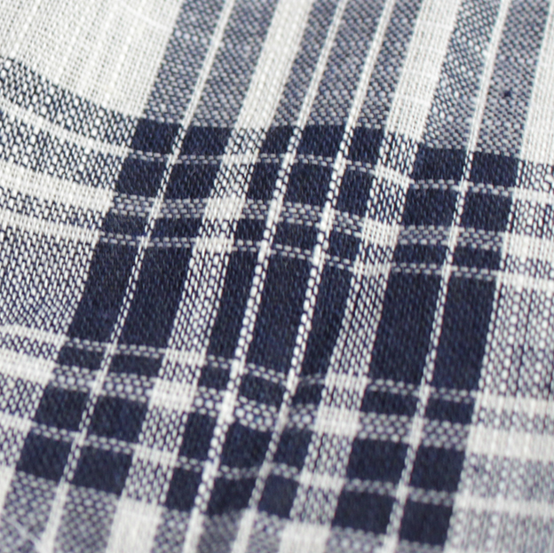 Women Blouses Ivory Linen Check Southern Ladies Sh