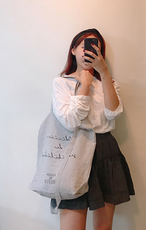 Maison draper linen eco bag 4color light basic cas