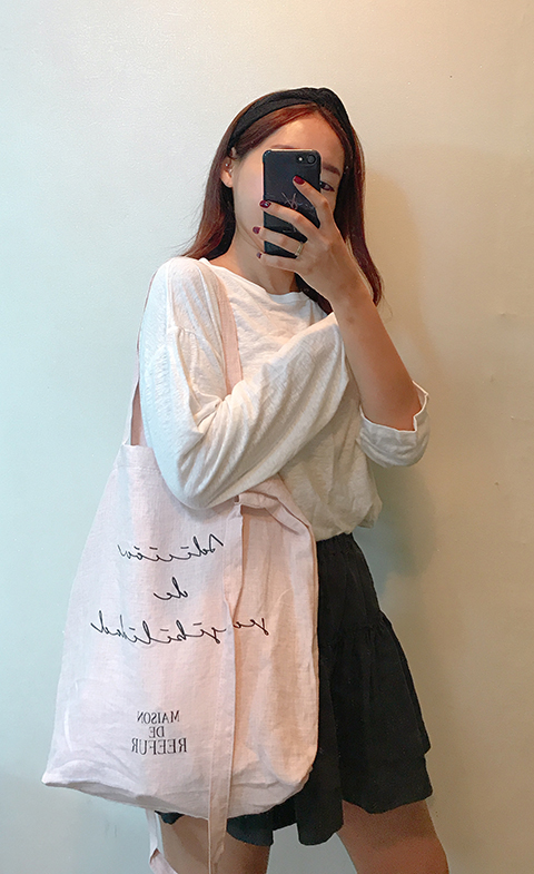 Maison draper linen eco bag 4color light basic cas