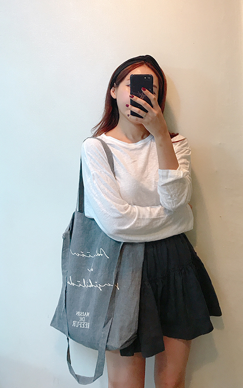 Maison draper linen eco bag 4color light basic cas