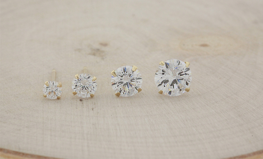 Gold Ring Signature Cubic Base Earring Pair of Gif