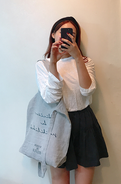 Maison draper linen eco bag 4color light basic cas