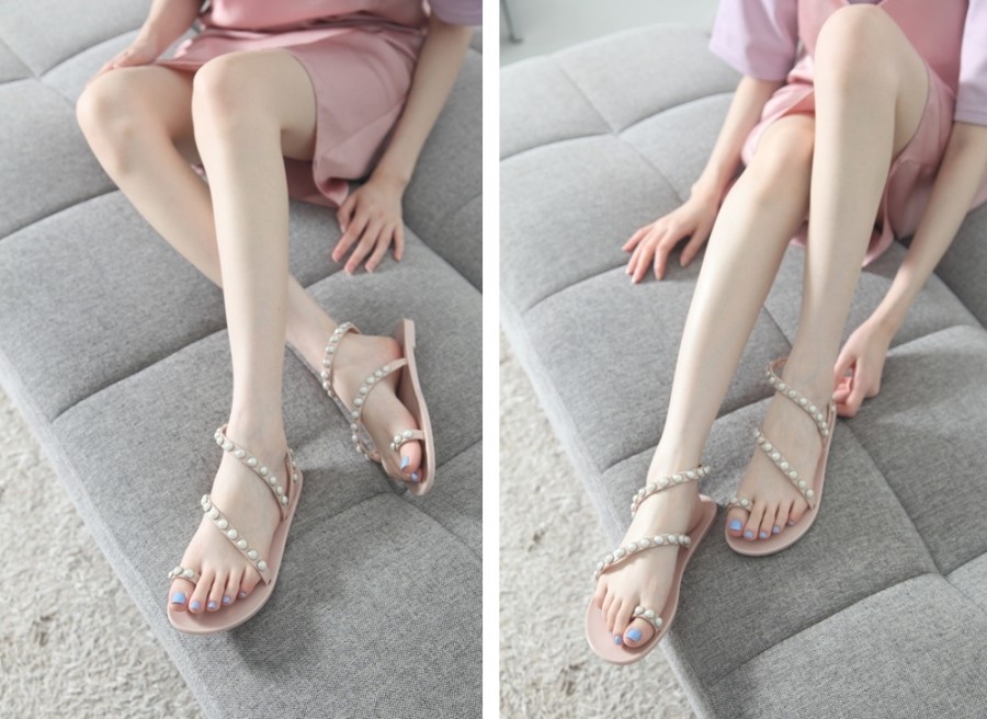 NEW WOMEN JELLY SHOES Nono Market Pearl Shape Jell