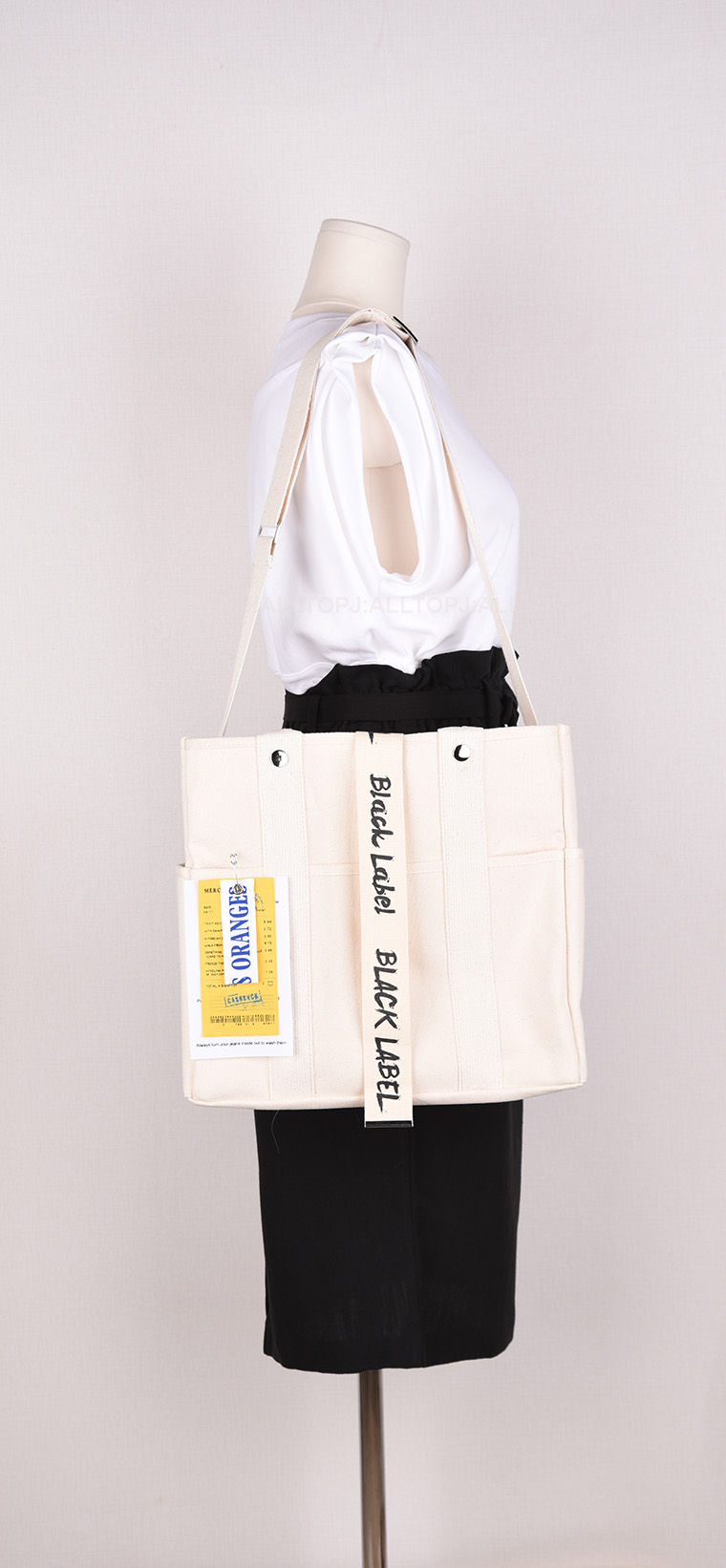 New Women's Bags Black Label Canvas Square Back