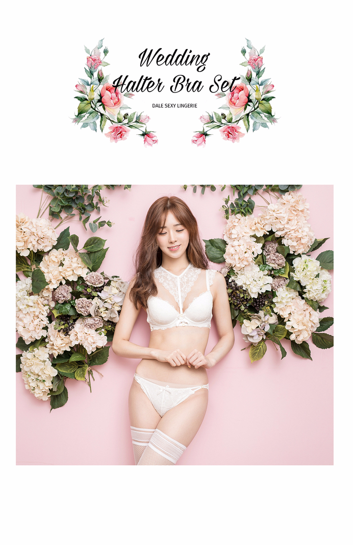 Sexy wedding holter bra panties set One underwear 
