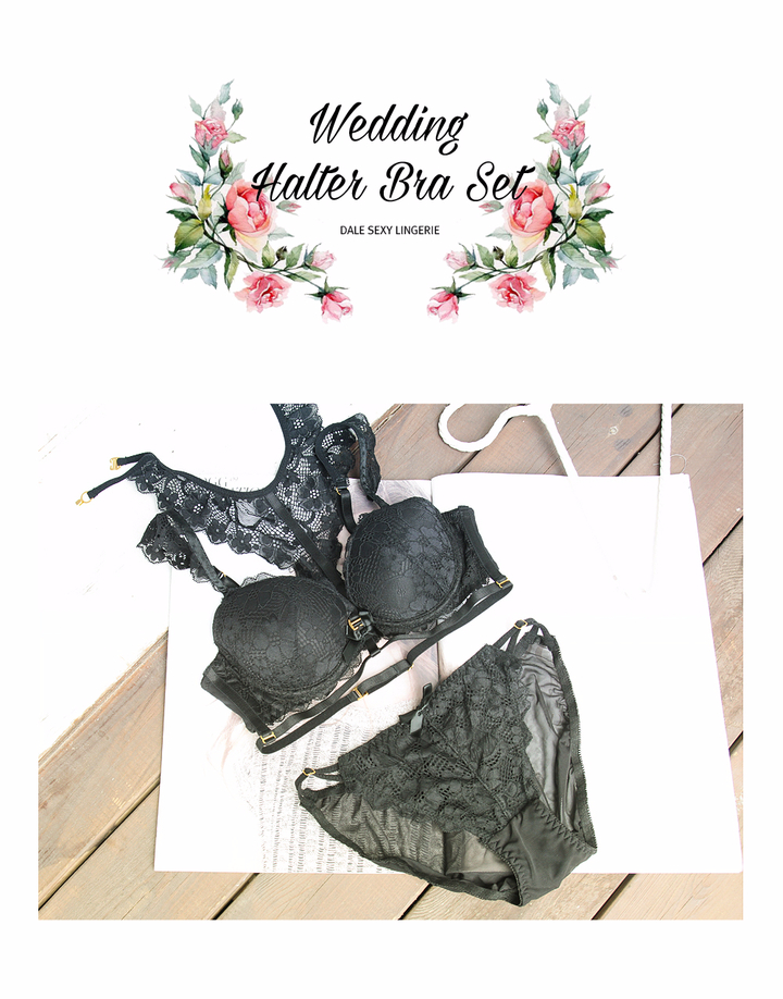Sexy wedding holter bra panties set One underwear 