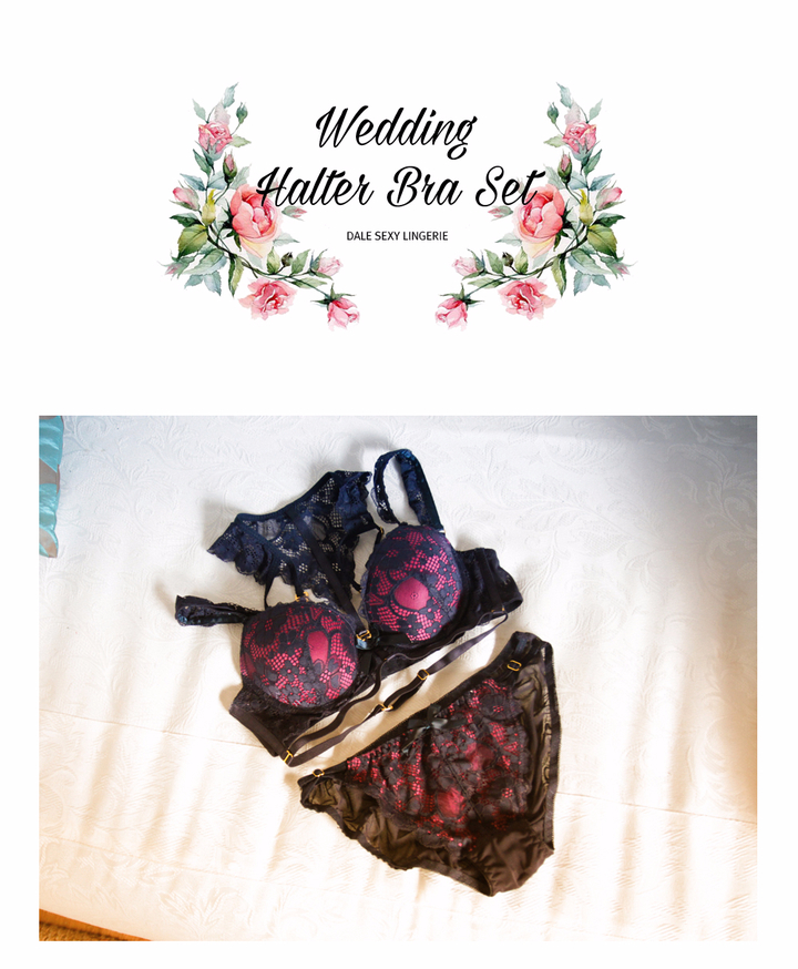 Sexy wedding holter bra panties set One underwear 