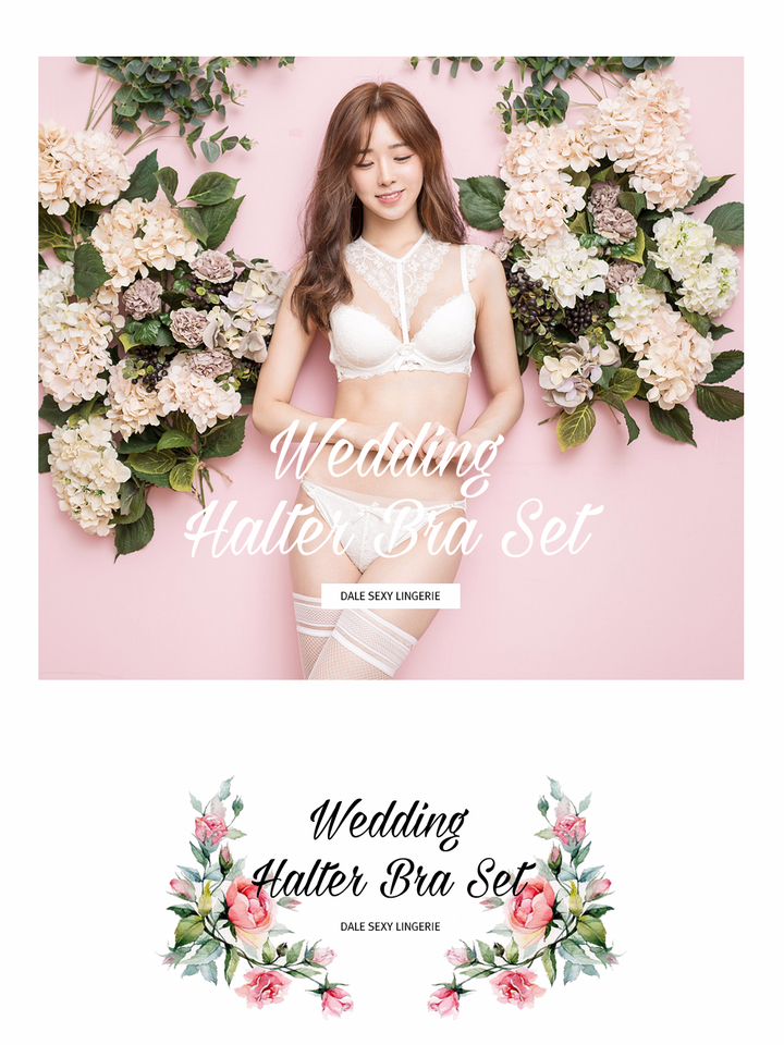 Sexy wedding holter bra panties set One underwear 