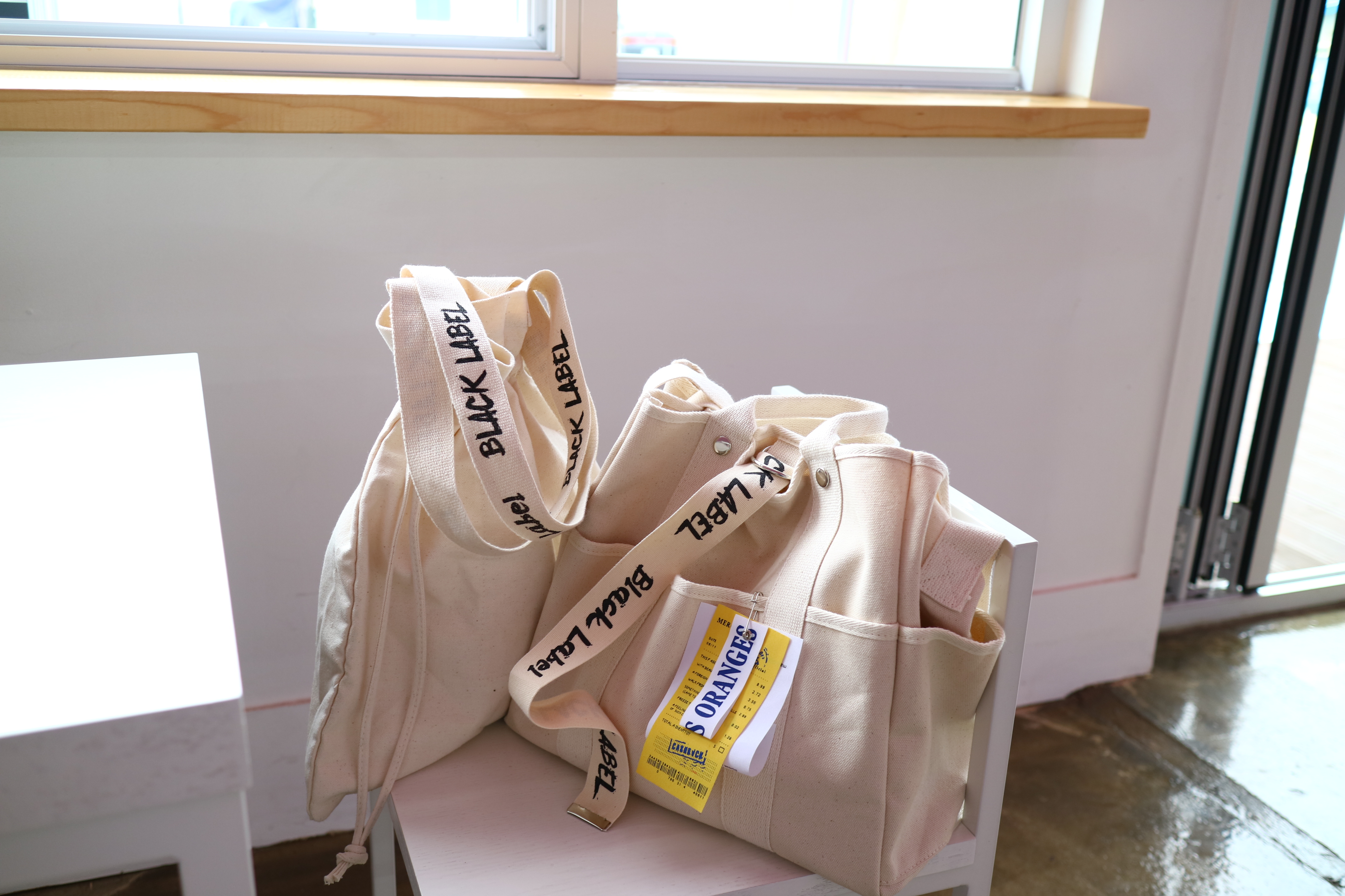 Black Label Canvas Eco Bag Ladies Vacance Look Nat